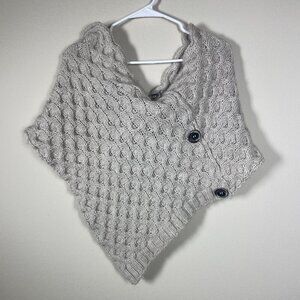 NWT! Fratelli Talli Italy Wool Alpaca Acrylic Oatmeal Knit Poncho Cape O/S!